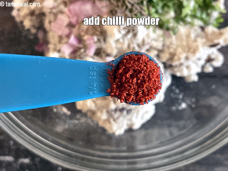 Step 17 – Add&nbsp;<meta charset="UTF-8" />1/4 tsp&nbsp;<a href="glossary-chilli-powder-red-chilli-powder-339i">chilli powder</a>.