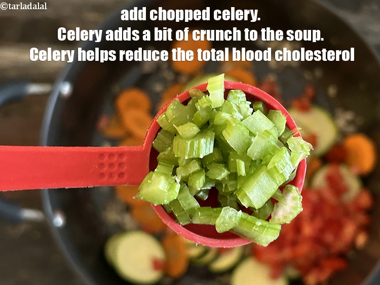 Step 13 – Add&nbsp;<meta charset="UTF-8" /><strong>2 tbsp</strong>&nbsp;<a href="glossary-chopped-celery-799i">chopped celery</a>.&nbsp;<meta charset="UTF-8" />Celery has a mild, slightly bitter flavor that …