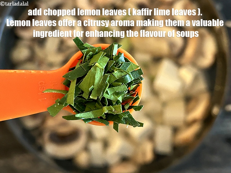 Step 31 – <meta charset="UTF-8" />Add 1 1/2 tsp chopped&nbsp;<a href="glossary-lemon-leaf-474i">lemon leaves</a>&nbsp;which is from 5 lemon leaves.&nbsp;Lemon leaves …