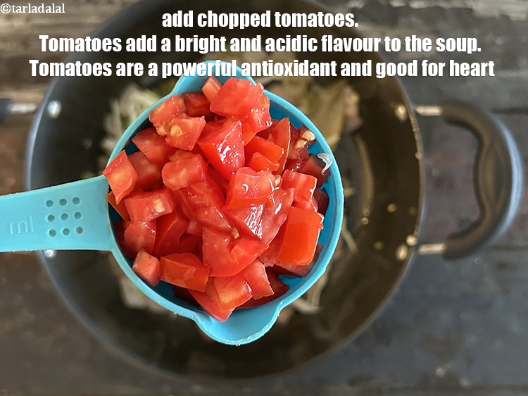 Step 23 – Add&nbsp;<meta charset="UTF-8" />3/4 cup&nbsp;finely&nbsp;<a href="glossary-chopped-tomatoes-779i">chopped tomatoes</a>.&nbsp;<meta charset="UTF-8" />Tomatoes add a bright and acidic flavor to …