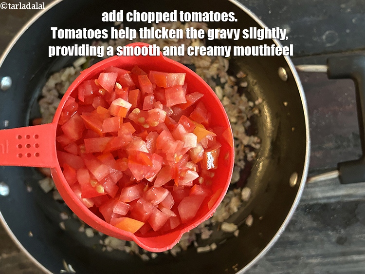 Step 11 – Add&nbsp;<meta charset="UTF-8" />1 cup&nbsp;<a href="glossary-chopped-tomatoes-779i">chopped tomatoes</a>.&nbsp;Tomatoes help thicken the gravy slightly, providing a smooth and …