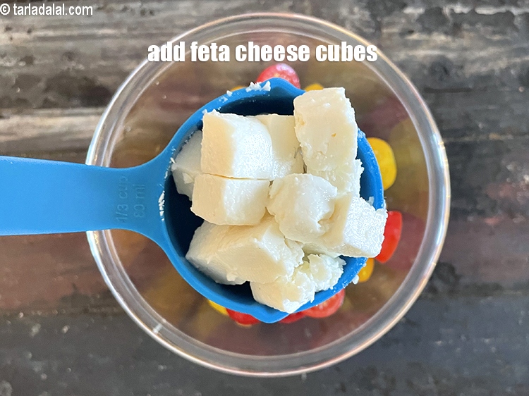 Step 12 – Add&nbsp;<meta charset="UTF-8" />1/3 cup&nbsp;<a href="glossary-feta-cheese-cubes-2665i">feta cheese cubes</a>.