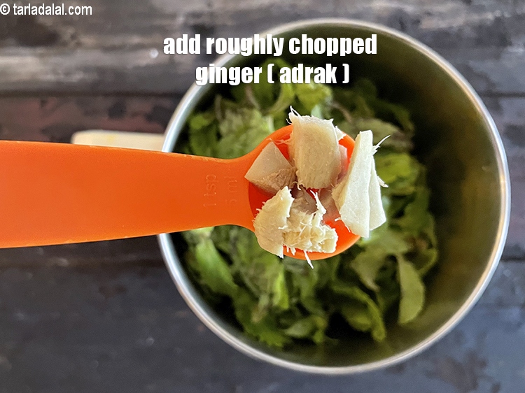 Step 18 – Add&nbsp;<meta charset="UTF-8" /><meta charset="UTF-8" />1 tsp&nbsp;roughly&nbsp;<a href="glossary-chopped-ginger-786i">chopped ginger (adrak)</a>.
