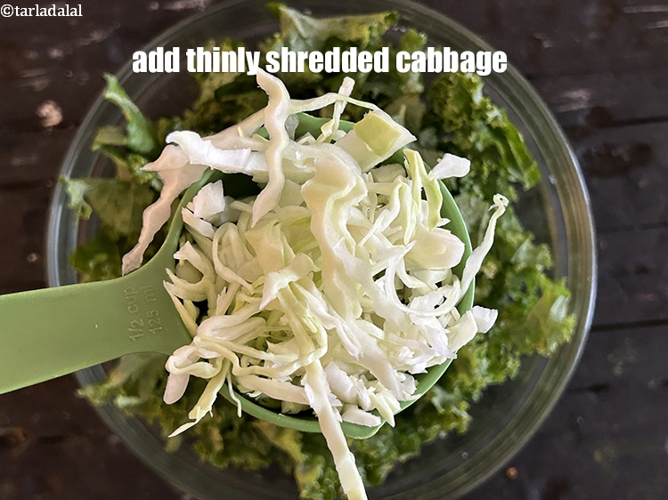 Step 15 – Add&nbsp;<meta charset="UTF-8" />1/2 cup&nbsp;thinly&nbsp;<a href="glossary-shredded-cabbage-763i">shredded cabbage</a>.