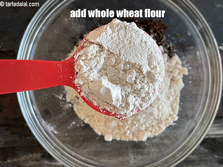 Step 12 – Add&nbsp;<meta charset="UTF-8" />1/4 cup&nbsp;<a href="glossary-whole-wheat-flour-gehun-ka-atta-gehun-ka-aata-429i">whole wheat flour (gehun ka atta)</a>.