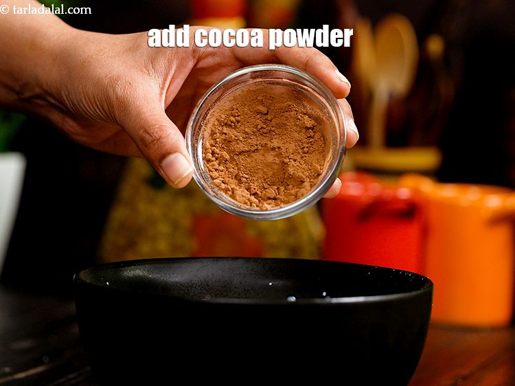 Step 11 – Add 1 1/2 tbsp&nbsp;<a href="https://www.tarladalal.com/glossary-cocoa-powder-284i">cocoa powder</a>.&nbsp;