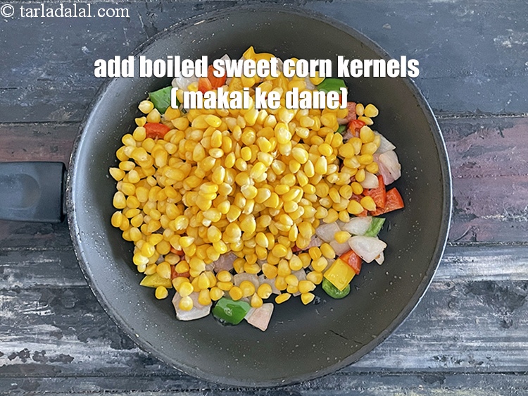 Step 18 – Add&nbsp;<meta charset="UTF-8" />1 1/2 cups&nbsp;<a href="glossary-boiled-sweet-corn-kernels-153i">boiled sweet corn kernels (makai ke dane)</a>.