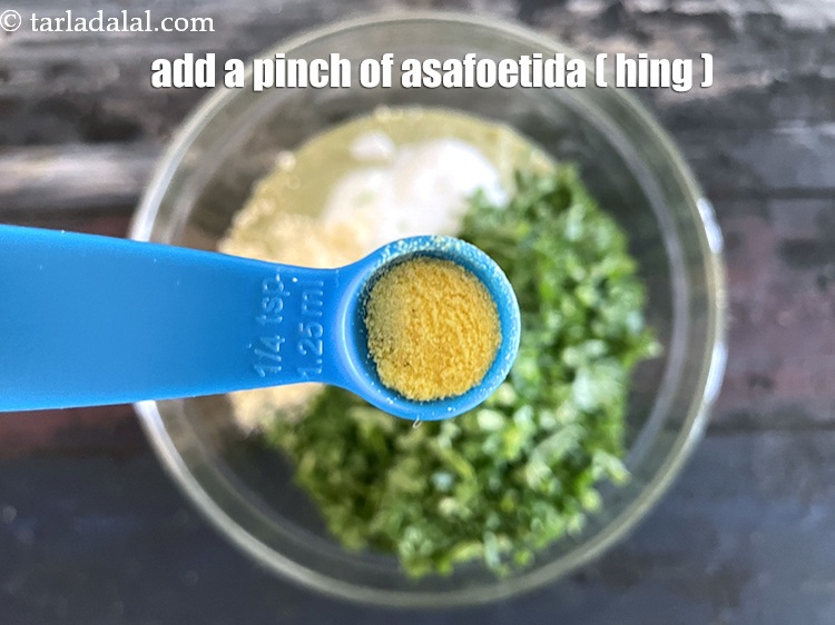 Step 22 – Add&nbsp;<meta charset="UTF-8" />a pinch&nbsp;asafoetida (hing). We added 1/8th tsp of hing.