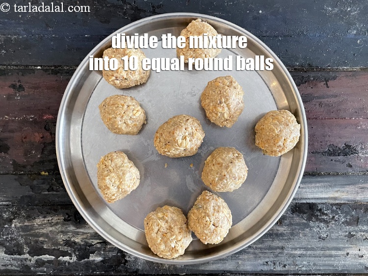 Step 12 – Divide the mixture into 10 equal portions and roll out each portion into a round …