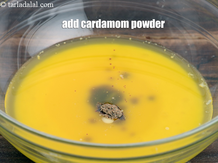 Step 11 – Add &frac14; tsp <a href="https://www.tarladalal.com/glossary-cardamom-powder-elaichi-powder-265i">cardamom (elaichi) powder</a>.