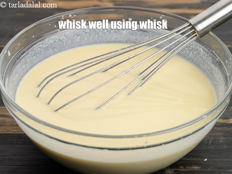 Step 11 – Whisk well using a whisk till no lumps remain.