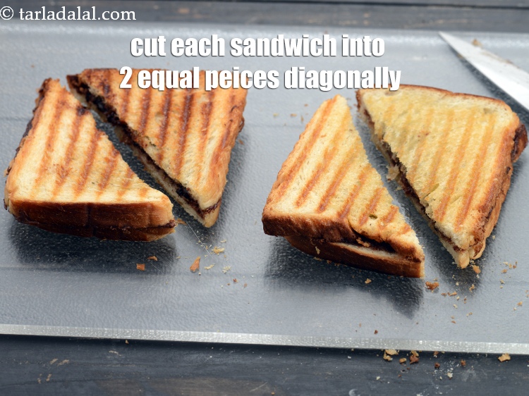 Step 11 – Cut each sandwich into 2 equal peices diagonally