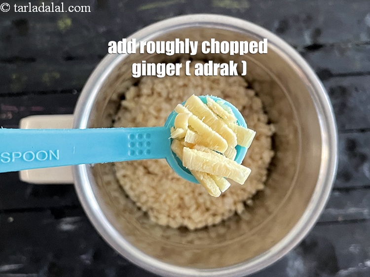 Step 11 – Add&nbsp;<meta charset="UTF-8" />1/2 tsp&nbsp;roughly&nbsp;<a href="glossary-chopped-ginger-786i">chopped ginger (adrak)</a>.