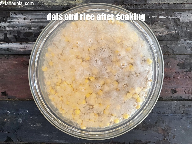 Step 11 – Dals and rice after soaking.