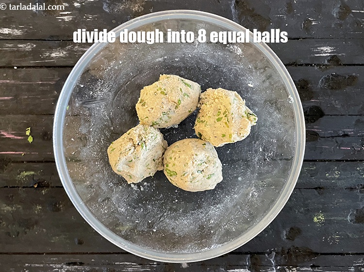 Step 11 – Divide the dough into 4 equal portions.