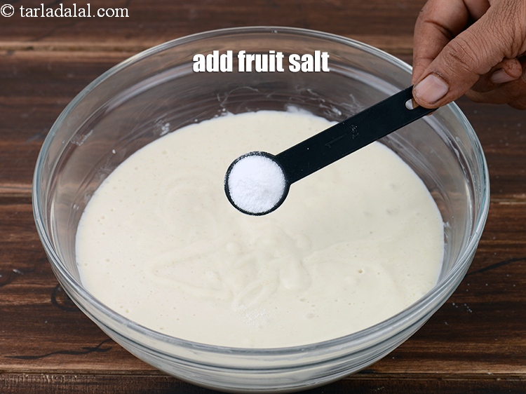 Step 11 – Add 1 &frac12; tsp <a href="https://www.tarladalal.com/glossary-fruit-salt-420i">fruit salt</a>.&nbsp;