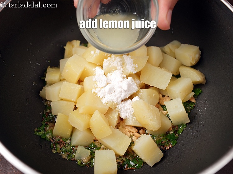 Step 12 – Add 1 tsp <a href="https://www.tarladalal.com/glossary-lemon-juice-numbi-ka-ras-nimbu-ka-juice-471i">lemon juice</a>.
