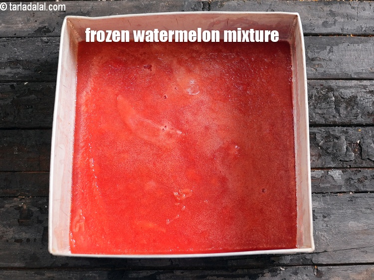Step 12 – Frozen watermelon mixture.