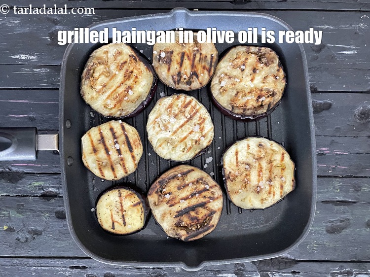 Step 13 – Your grilled baingan in olive oil and sea salt is ready.