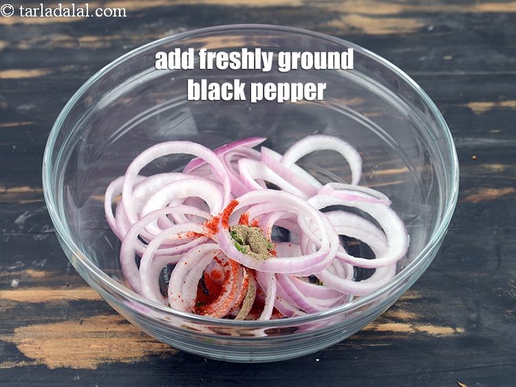 Step 11 – Add &frac14; tsp&nbsp;<a href="https://www.tarladalal.com/glossary-freshly-ground-black-pepper-kalimirch-powder-kali-mirch-ka-powder-567i">freshly ground black pepper (kalimirch)</a>.