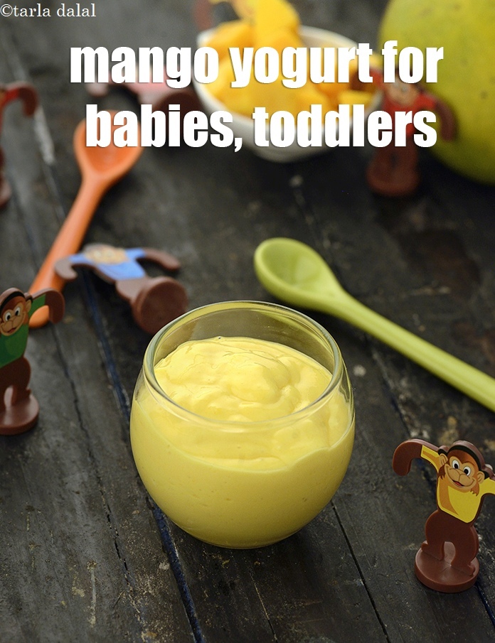 Step 18 – Attractive orange coloured <strong>Mango Yogurt for Babies</strong> is ready. Feed it to your little one …