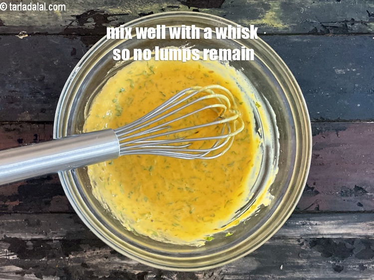 Step 11 – Mix well with a whisk so that no lumps remain.