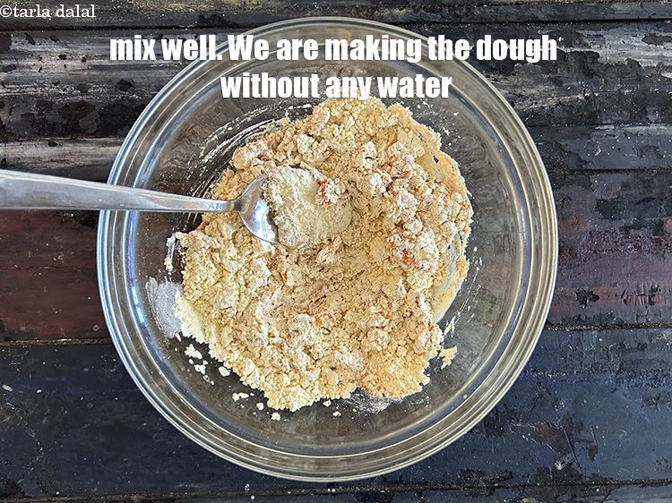 Step 17 – Mix well. We are making the dough without adding any water.