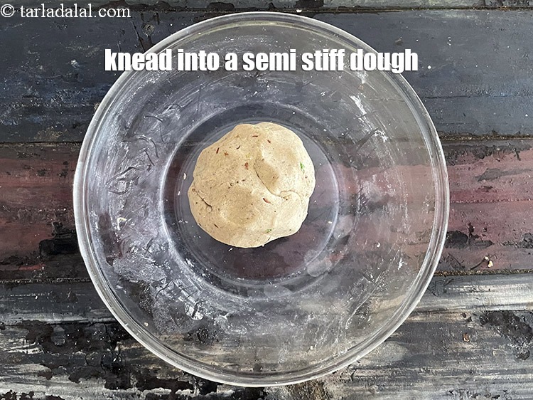 Step 12 – Knead into a&nbsp;semi-stiff dough.