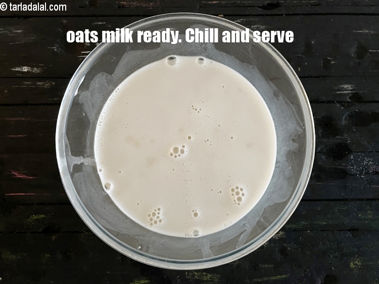 Step 11 – Mix <strong>homemade oat milk | Indian oat milk with cinnamon | healthy oats milk made …