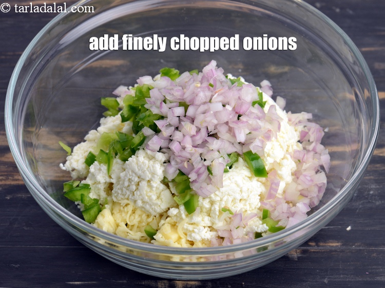 Step 12 – Add 1/4 cup finely <a href="https://www.tarladalal.com/glossary-chopped-onions-722i">chopped onions</a>.