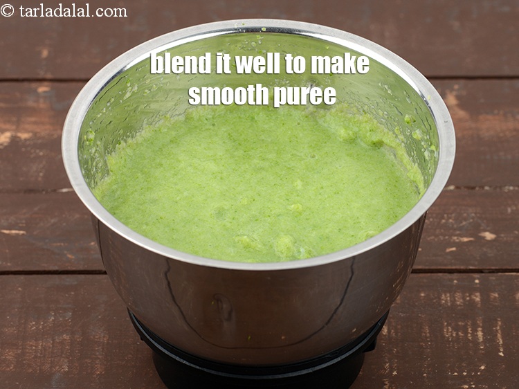 Step 11 – Blend it well to make smooth puree.