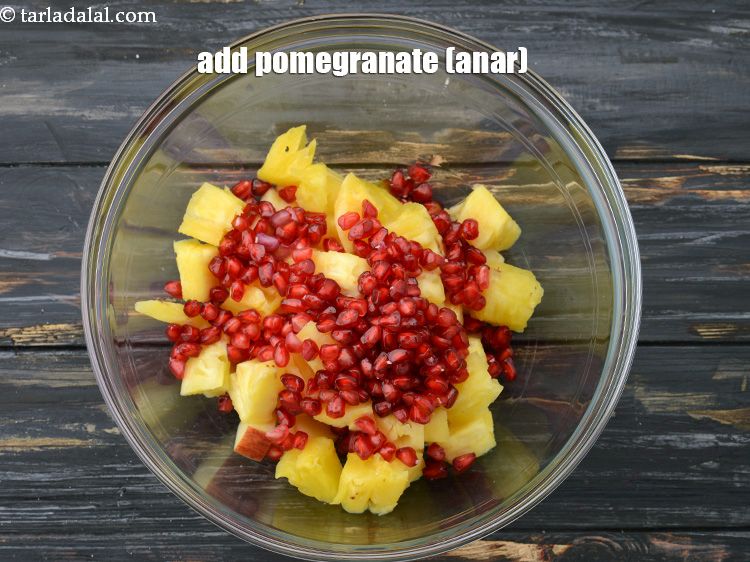 Step 11 – Add 1/2 cup&nbsp;<a href="https://www.tarladalal.com/glossary-pomegranate-anar-587i">pomegranate (anar)</a>.&nbsp;&nbsp;<a href="https://www.tarladalal.com/recipes-using-pomegranate-587">Pomegranate</a>&nbsp;has&nbsp;<a href="https://www.tarladalal.com/top-10-foods-and-recipes-to-fight-inflammation-in-the-body-199">anti-inflammatory</a>&nbsp;properties. Pomegranate is considered as a&nbsp;<a href="https://www.tarladalal.com/article-heart-healthy-fruits-166">heart-healthy fruit</a>.&nbsp;Pomegranates contain …