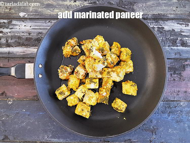 Step 11 – Add&nbsp;the marinated paneer.