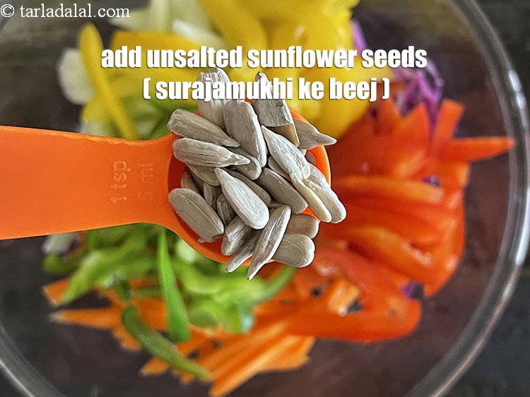 Step 12 – Add&nbsp;<meta charset="UTF-8" />2 tsp&nbsp;unsalted&nbsp;<a href="glossary-sunflower-seeds-surajmukhi-ke-beej-611i">sunflower seeds (surajmukhi ke beej)</a>.