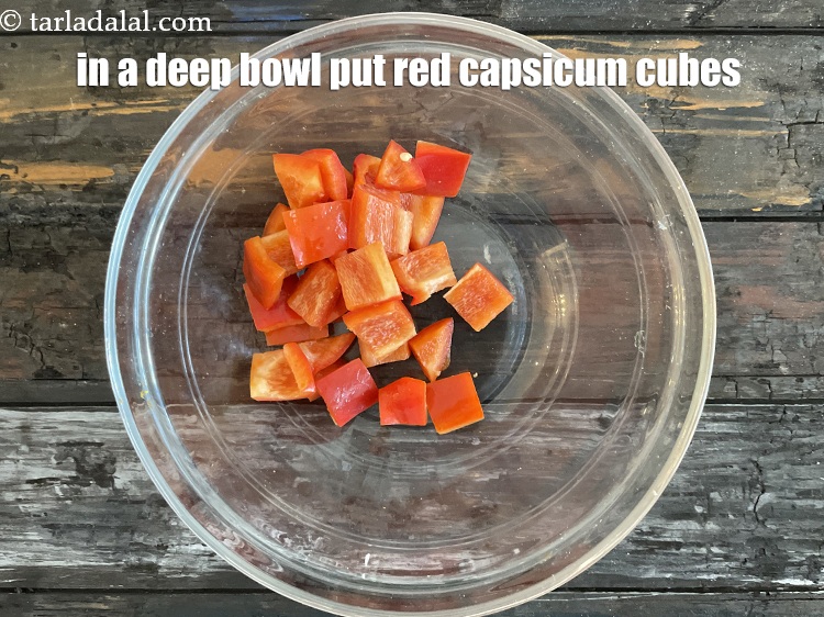 Step 13 – To make <strong>red and green salad recipe | Indian capsicum, celery and spring onions salad …