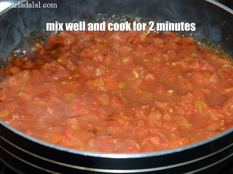 Step 11 – Mix well and cook on a medium flame for 2 minutes, while stirring occasionally.&nbsp;