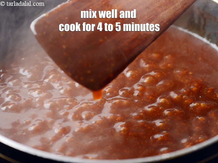 Step 12 – Mix well and cook on a medium flame for 4 to 5 minutes, or till …