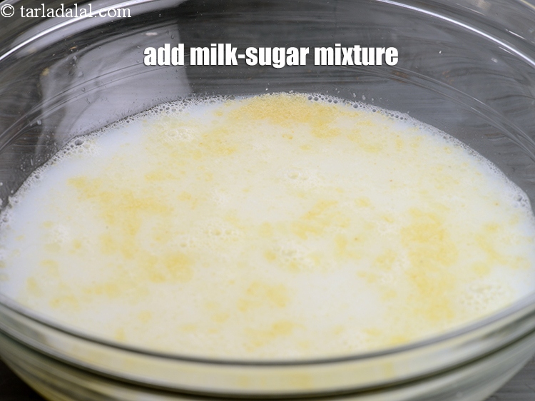 Step 11 – Add the milk-sugar mixture to it.