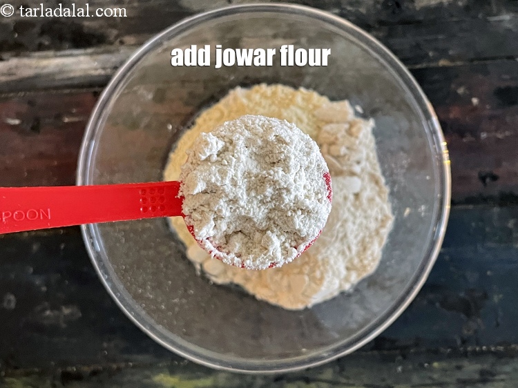 Step 11 – Add&nbsp;<meta charset="UTF-8" />2 tbsp&nbsp;<a href="glossary-jowar-flour-jowar-ka-atta-white-millet-flour-sorghum-flour-483i">jowar (white millet) flour</a>.