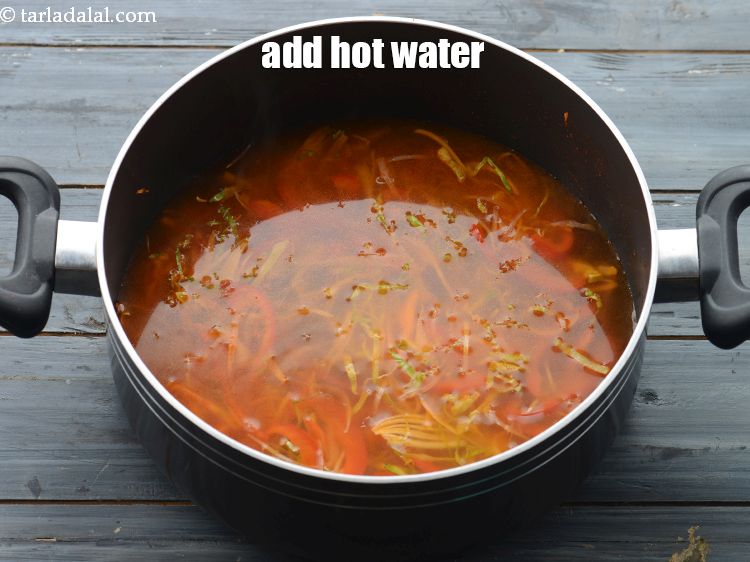 Step 18 – Add 3&frac12; cups of hot water.