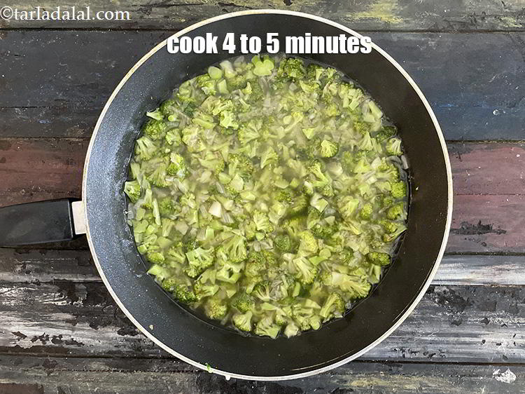 Step 13 – Cook for 4 to 5 minutes or until the broccoli is done, while stirring occasionally.