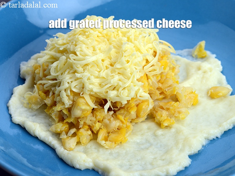 Step 11 – Add&nbsp;5 tbsp&nbsp;<a href="https://www.tarladalal.com/glossary-grated-processed-cheese-868i">grated processed cheese</a>.