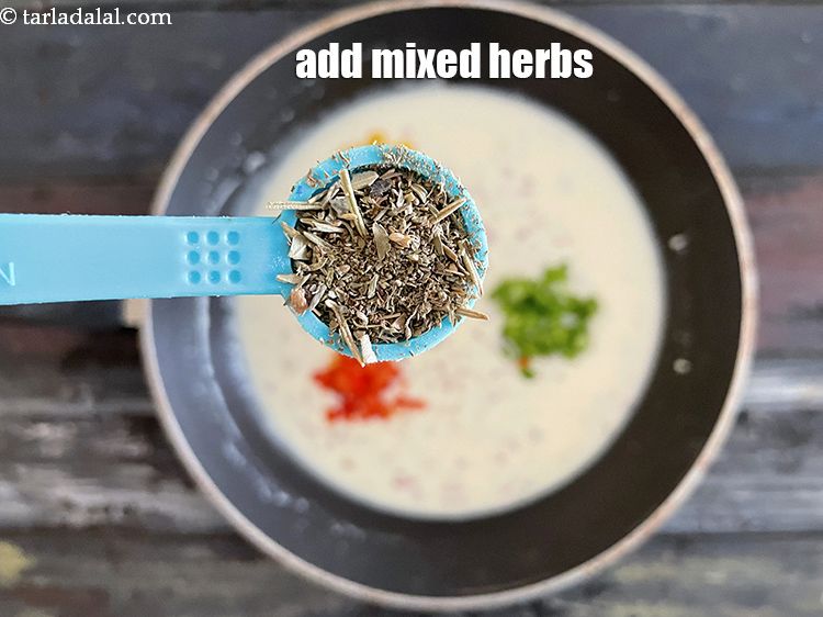 Step 18 – Add&nbsp;1/2 tsp&nbsp;<a href="glossary-dried-mixed-herbs-466i">dried mixed herbs</a>.