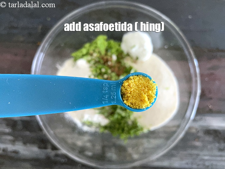Step 13 – Add&nbsp;<meta charset="UTF-8" />1/4 tsp&nbsp;<a href="glossary-asafoetida-hing-113i">asafoetida (hing)</a>.