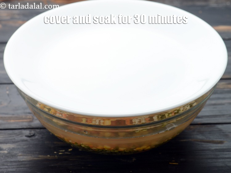 Step 8 – Cover with a lid. &nbsp;Keep it aside to soak for 30 minutes.&nbsp;