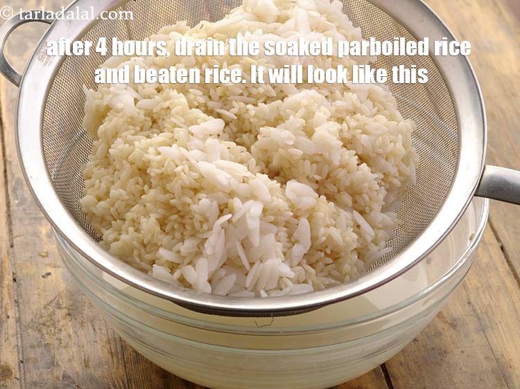 स्टेप 11 – ४ घंटे के बाद, भिगोये हुए उकड़ा चवाल और जाड़ा …
