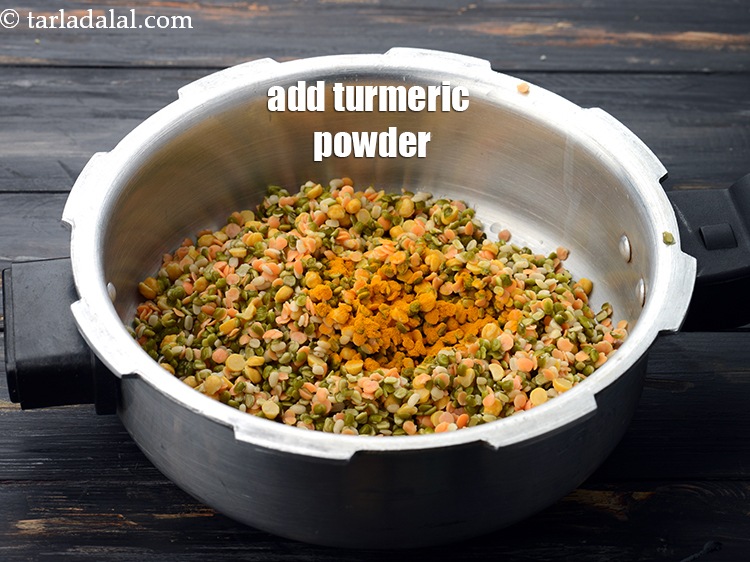 Step 12 – Add 1/4 tsp&nbsp;<a href="https://www.tarladalal.com/glossary-turmeric-powder-haldi-645i">turmeric powder (haldi)</a>.&nbsp;