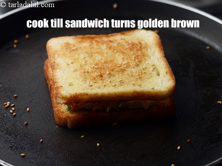 Step 25 – Cook for a few seconds or till the sandwich turns golden brown in colour from …