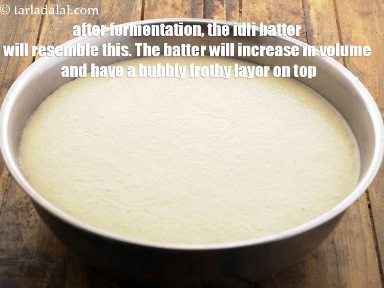 स्टेप 23 – <p>किण्वन आने के बाद, <strong>इडली का बैटर</strong> | <strong>इडली बैटर …