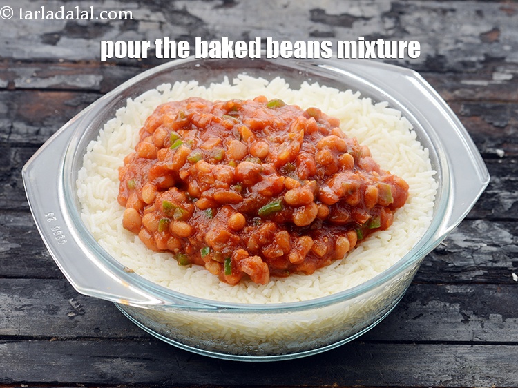 Step 24 – Pour the baked beans mixture over it.&nbsp;